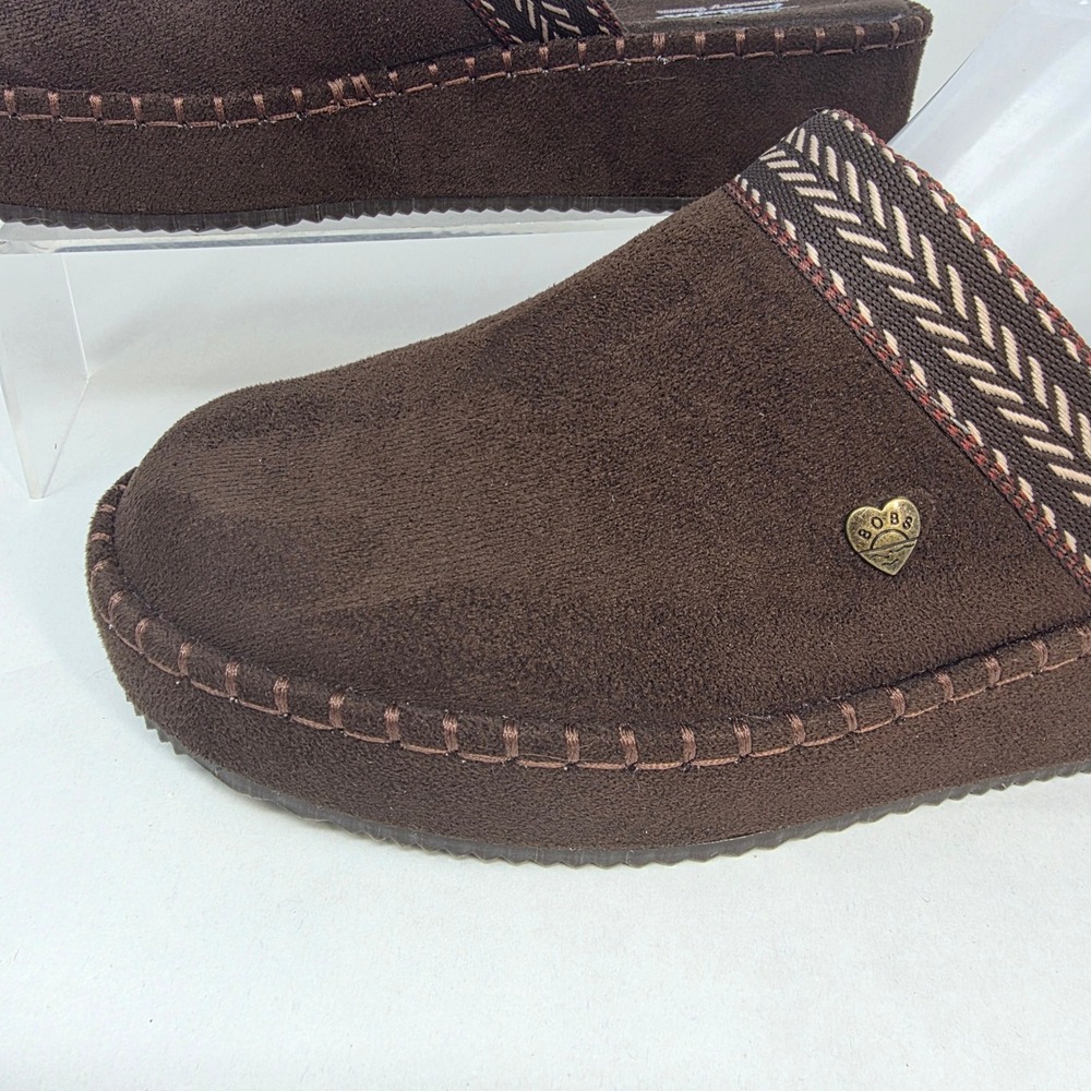 Skechers BOBS Keep It Cozy Women 9.5 114560 Chocolate Brown Slipper Clog Exc - Picture 8 of 16